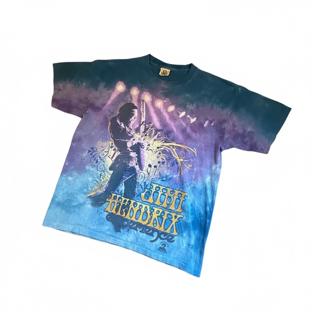 Vintage 90s Liquid Blue Jimi Hendrix Experience T-Shirt - Made in USA - Single